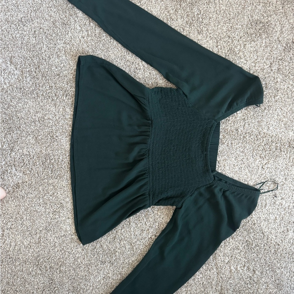 Old Navy Green Long Sleeve Blouse